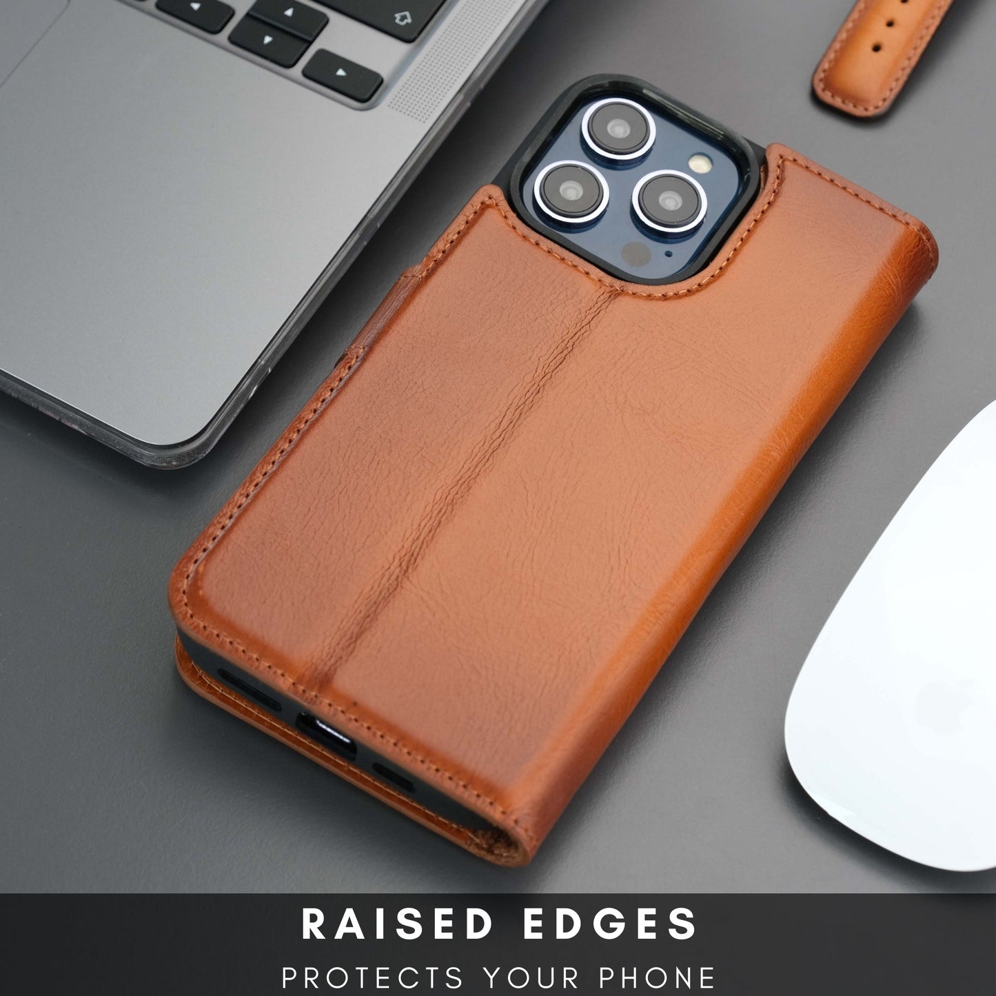 Casper Leather iPhone 15 Pro Wallet Case | Detachable MagSafe Compatible RFID Protection