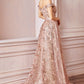 A-Line Embellished Print Dress