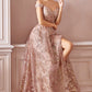 A-Line Embellished Print Dress