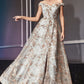 A-Line Embellished Print Dress