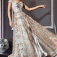 A-Line Embellished Print Dress