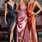 Gathered Satin Corset Dress