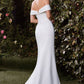 Off The Shoulder Stretch Neoprene White Dress