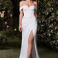Off The Shoulder Stretch Neoprene White Dress