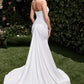 Stretch Spandex Fitted Halter Bridal Dress