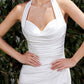 Stretch Spandex Fitted Halter Bridal Dress