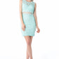 Fitted Lace Cocktail Dress With Illusion Waist