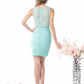 Fitted Lace Cocktail Dress With Illusion Waist