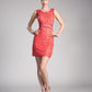 Fitted Lace Cocktail Dress With Illusion Waist