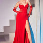 Fitted Gown With Tulle Cut Out