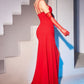 Fitted Gown With Tulle Cut Out