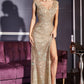Sequin Fitted Evening Gown