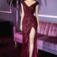 Sequin Fitted Evening Gown