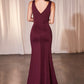 Fitted Neoprene Burgundy Dress