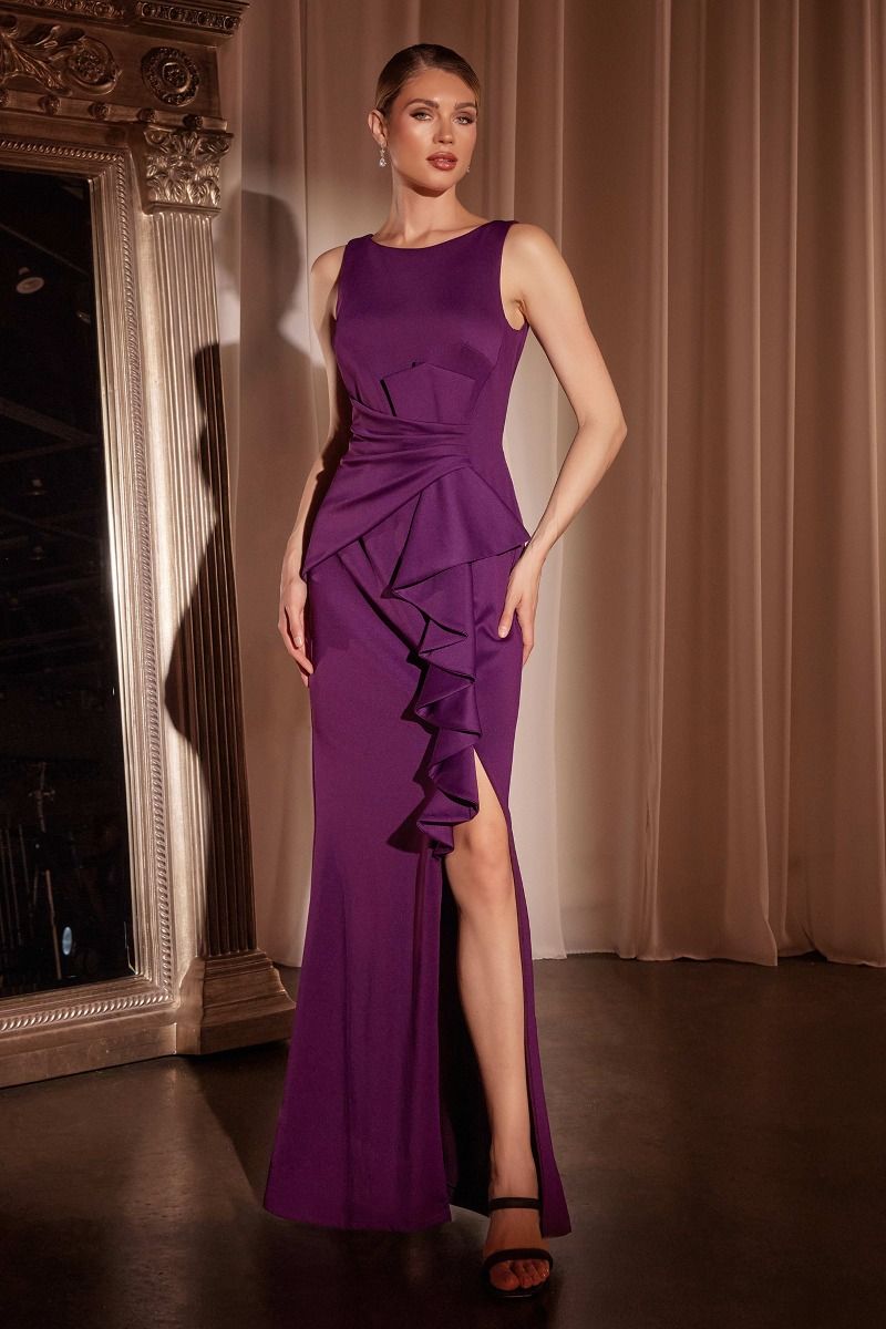 Fitted Neoprene Burgundy Dress