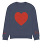Heart - Knitted crew neck sweater NAVY