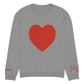 Heart - Knitted crew neck sweater GREY | crew neck knitted sweater