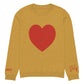 Heart - Knitted crew neck sweater MUSTARD