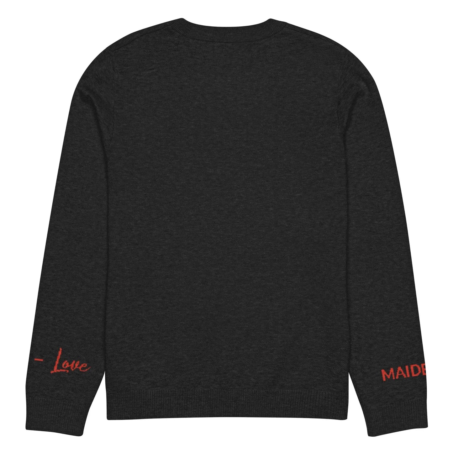 Heart - Knitted crew neck sweater BLACK