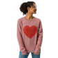 Heart Knitted crew neck sweater CORAL