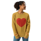 Heart - Knitted crew neck sweater MUSTARD