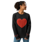Heart - Knitted crew neck sweater BLACK