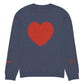 Heart - Knitted crew neck sweater NAVY