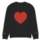 Heart - Knitted crew neck sweater BLACK