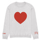 Heart - Knitted crew neck sweater BLEACH