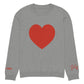 Heart - Knitted crew neck sweater GREY | crew neck knitted sweater