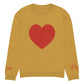 Heart - Knitted crew neck sweater MUSTARD