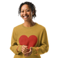 Heart - Knitted crew neck sweater MUSTARD