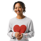 Heart - Knitted crew neck sweater BLEACH