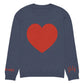 Heart - Knitted crew neck sweater NAVY