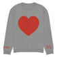 Heart - Knitted crew neck sweater GREY | crew neck knitted sweater