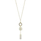 Solar Quartz + Crystal Y Necklace