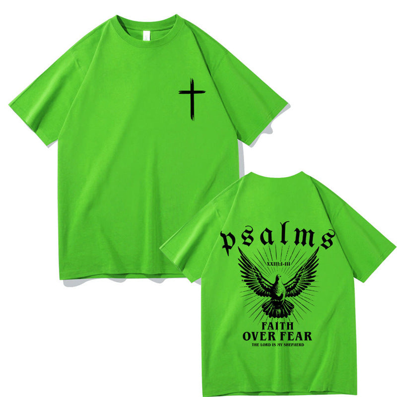 Jesus Faith Over Fear Christian Peace Dove Graphic T-Shirt