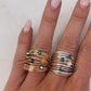 Marcia Wire Wrap Ring with Deep Green Swarovski Crystals