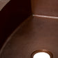 33" Farmhouse Single Well Plain Round Apron Hammered Copper Kitchen Sink