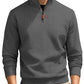 Mens Casual Stand-up Collar Zip-up Long-sleeve Sport Top