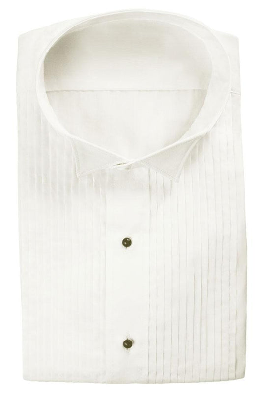 "Dante" Ivory Pleated Wingtip Tuxedo Classic Fit Shirt