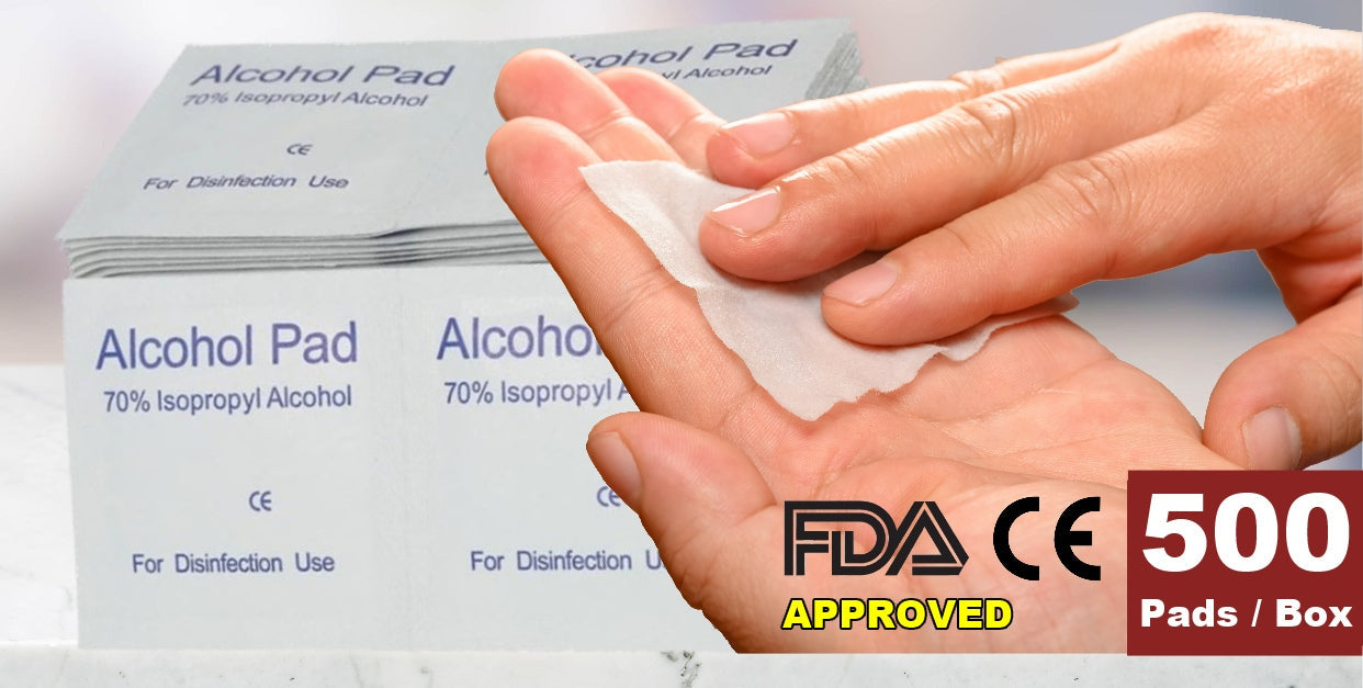 500-PCS Disposable Alcohol Cotton Prep Pad Sterilization Swabs