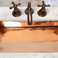 22" Rectangular Inclined Bottom Plain Copper Bathroom Sink