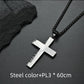 Christian Jesus Cross Necklace Double Men's