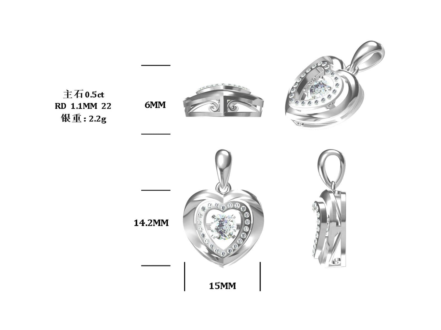 Set With Top-quality Moissanite, This Luxurious And Fashionable Light Luxury Trend Jewelry Necklace Pendant Is Made Of S925 Silver Electroplated With Platinum