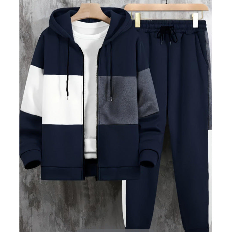 Mens Autumn Winter 3D Elephant-Print Long-Sleeve Hoodie Set