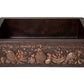 33" Farmhouse Single Well Fruits Design Straight Apron Hammered Copper Kitchen Sink