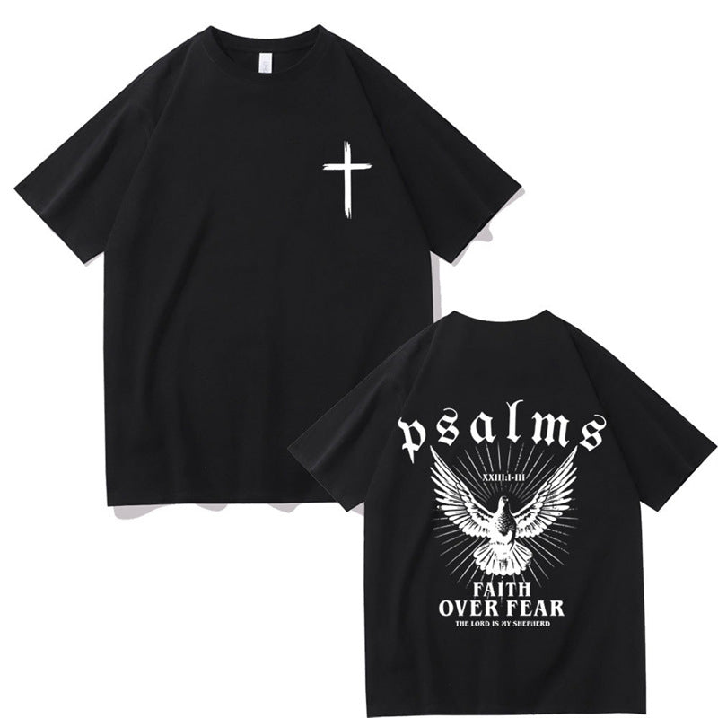 Jesus Faith Over Fear Christian Peace Dove Graphic T-Shirt