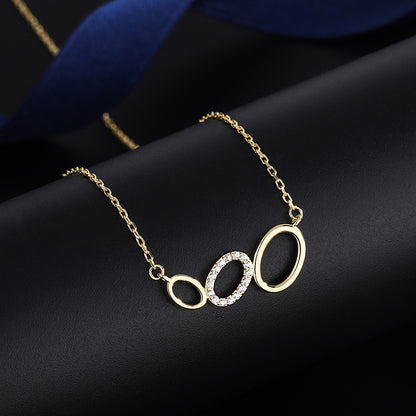 Women's S999 Sterling Silver Three-ring Necklace
