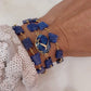 Hana Wrap Bracelet/Necklace in Blue Mojave Copper Turquoise - Chunky Stone